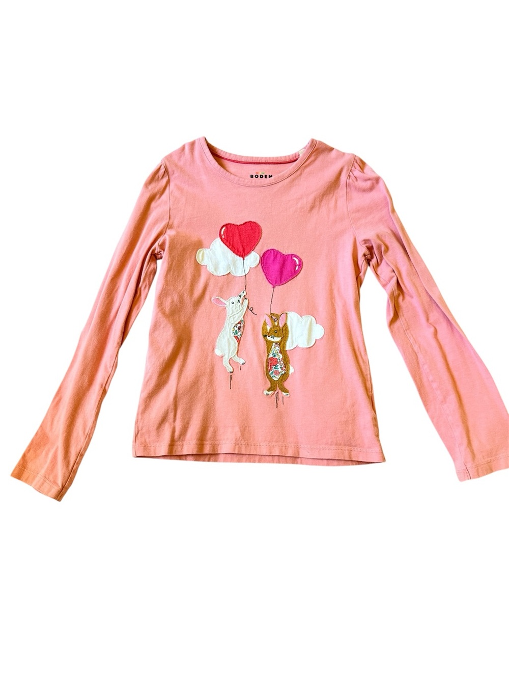Mini Boden applique Long-Sleeve Top (Size 9-10Y)